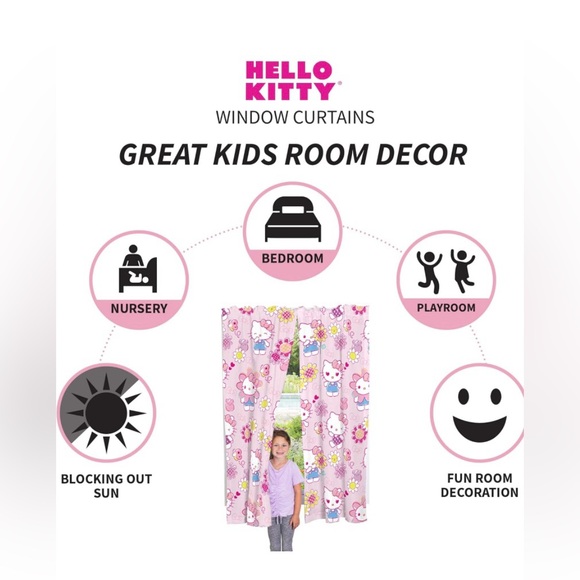 Hello kitty curtains 2 panels - Picture 6 of 6